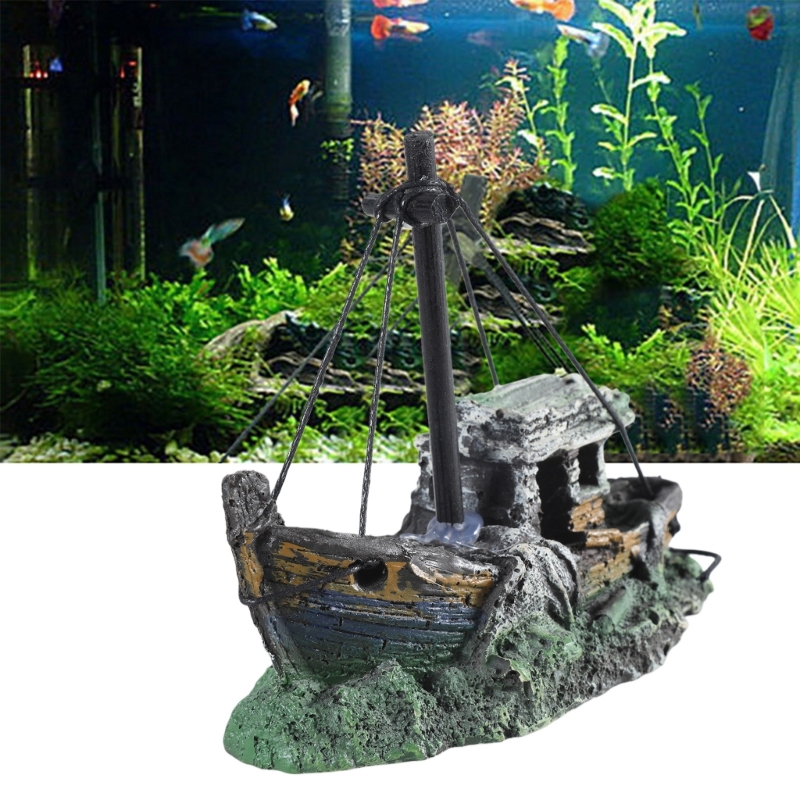 Aquarium Marineland - حوض السمك الغارقة السفينة الديكور الراتنج