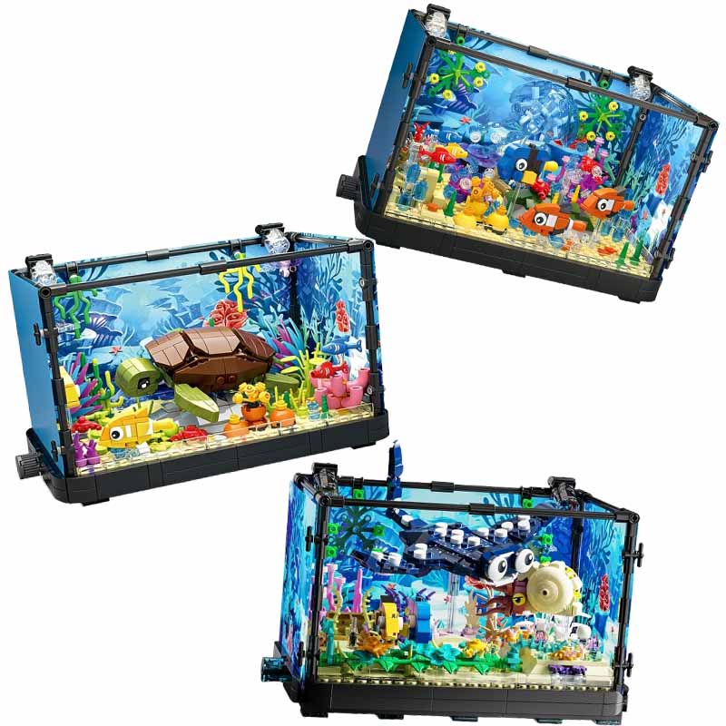 Marine Aquarium Cube - مجموعة مكعبات بناء حوض السمك مع