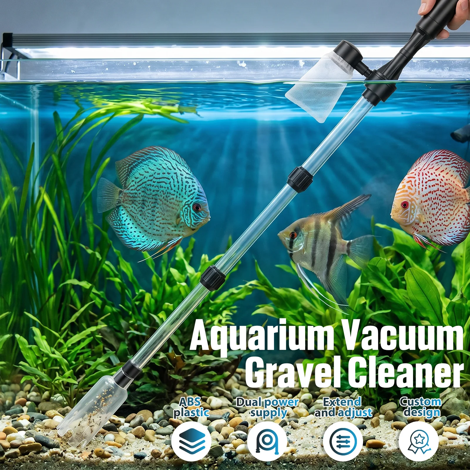 منظف حوض السمك بالشفط 3 في 1 م - مراجعة Marine Aquarium Vacuum وسعره
