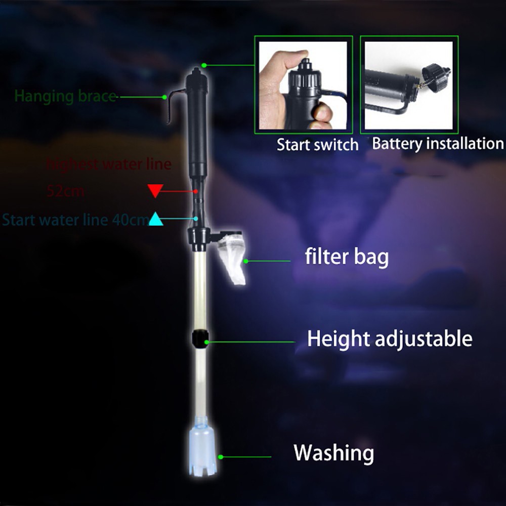 حوض السمك بطارية سيفون تعمل خز - مراجعة Marine Aquarium Vacuum وسعره