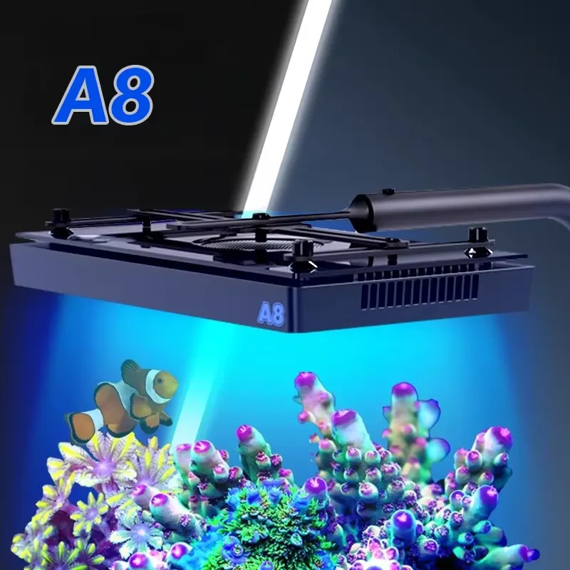 إضاءة LED للأحواض المائية A8SE - مراجعة Aquarium Blue Marine وسعره